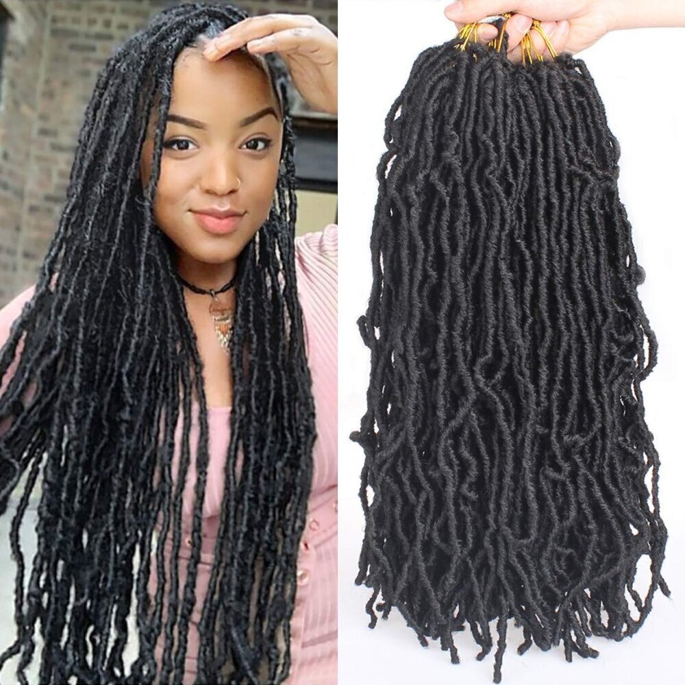 Faux Locs Crochet Hair 18 Inch Soft Goddess Locs Synthetic Multi Pack Women